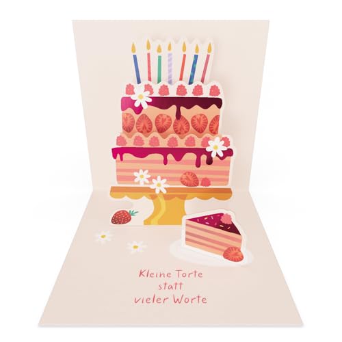 Grafik-Werkstatt |Pretty Pop-Up Mini-Karte | dreidimensional | Geburtstag | Kleine Torte von Grafik-Werkstatt