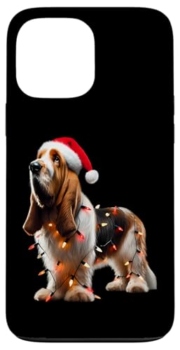 Hülle für iPhone 13 Pro Max Grand Basset Griffon Vendéen Hund Weihnachtsmannmütze Weihnachtsbeleuchtung von Grand Basset Griffon Vendéen Dog Christmas Merch