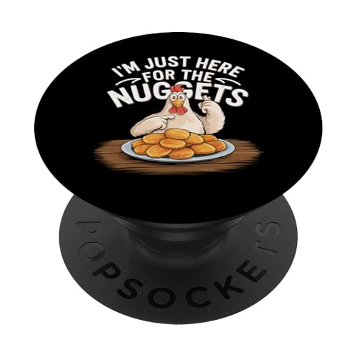 Chicken Funny Ich bin nur wegen der Nuggets hier PopSockets Klebender PopGrip von GrandMaster Design