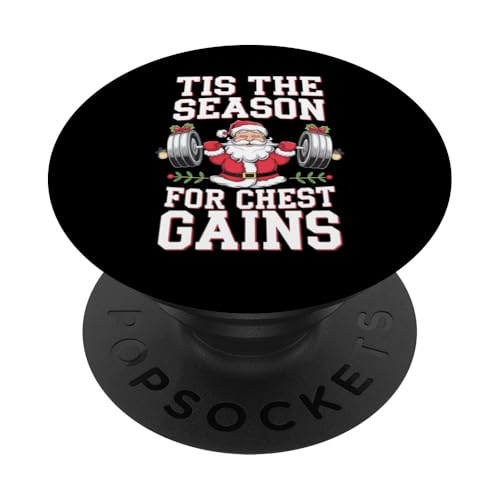 Dies ist die Jahreszeit für Chest Gains Gins Gym Weihnachten PopSockets Klebender PopGrip von GrandMaster Design