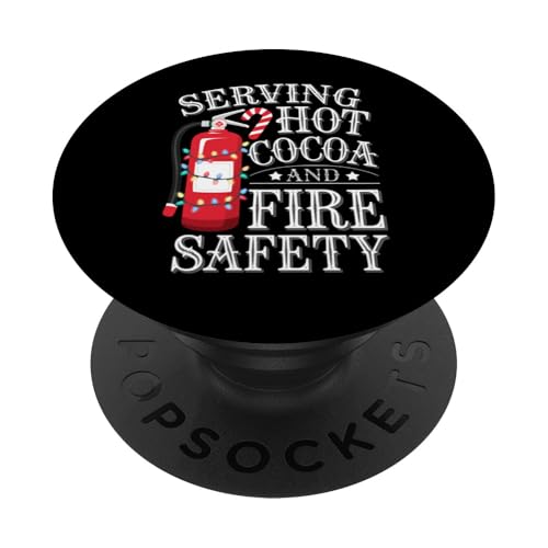 Feuerwehrmann serviert heißen Kakao & Feuersicherheit Weihnachten PopSockets Klebender PopGrip von GrandMaster Design