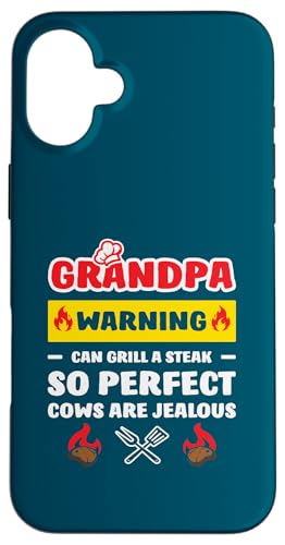 Hülle für iPhone 16 Plus Opa Warnung "Perfect Griller" Lustiges Vatertagsgeschenk von GrandStyle Apparel