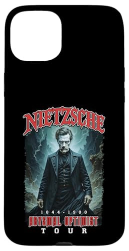 Nietzsche Heavy Metal Funny Philosophy Abysmal Optimist Tour Hülle für iPhone 15 Plus von Grandio Design Funny Philosophy Philosopher Gifts