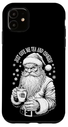 Hülle für iPhone 11 Lustiger Weihnachtsmann, gib mir einfach Teeplätzchen zu Weihnachten von Grandio Design Funny Tea Lover Drinker Gifts