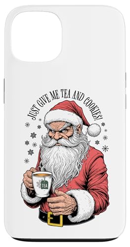 Hülle für iPhone 13 Lustiger Weihnachtsmann, gib mir einfach Teeplätzchen zu Weihnachten von Grandio Design Funny Tea Lover Drinker Gifts