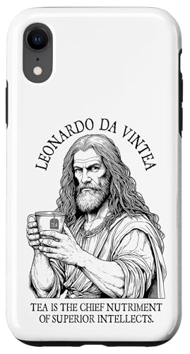 Hülle für iPhone XR Tea Lovers Lustiger Leonardo da Vinci Vintea Teetrinker Künstler von Grandio Design Funny Tea Lover Drinker Gifts