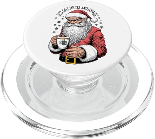 Lustiger Weihnachtsmann, gib mir einfach Teeplätzchen zu Weihnachten PopSockets PopGrip für MagSafe von Grandio Design Funny Tea Lover Drinker Gifts