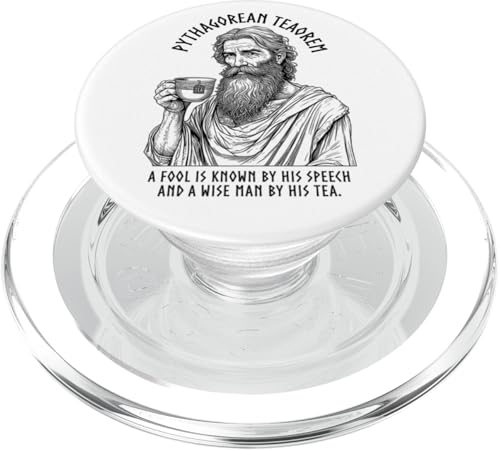 Tee-Liebhaber-Teetrinker, lustig, Pythagoras, Pythagoras, Wortspiel PopSockets PopGrip für MagSafe von Grandio Design Funny Tea Lover Drinker Gifts