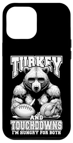 Hülle für iPhone 12 Pro Max Truthahn & Touchdowns Lustiger Thanksgiving Hungriger Bär Fußball von Grandio Design Happy Thanksgiving Turkey Designs