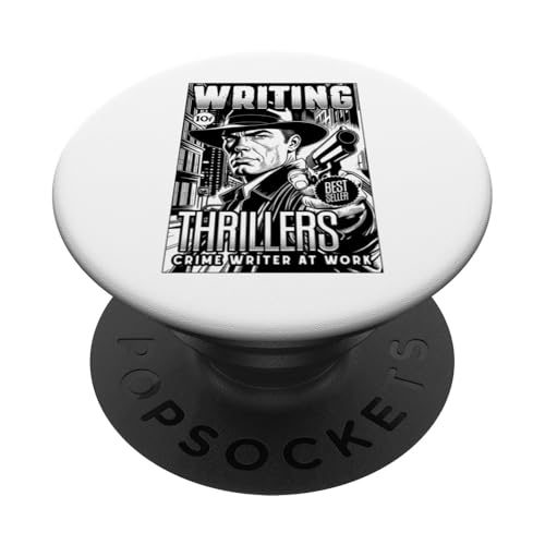 Krimiautor, lustiges Schreiben, Thriller, Thriller, Buchcover PopSockets Klebender PopGrip von Grandio Design Library Book Lover