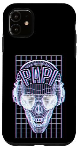 Hülle für iPhone 11 EDM Rave Papi DJ Glitch Optical Illusion Skull Kopfhörer von Grandio Design Music Lover & Musician Gifts