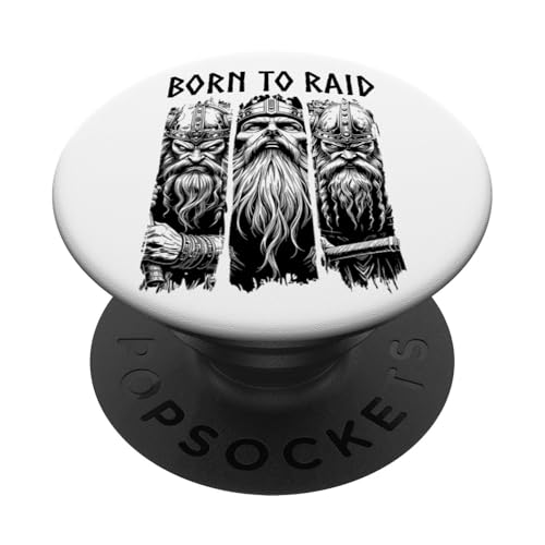 Geboren, um den Wikingerkrieger zu überfallen, nordische Mythologie, Walhalla PopSockets Klebender PopGrip von Grandio Design Norse Viking Warrior Gifts