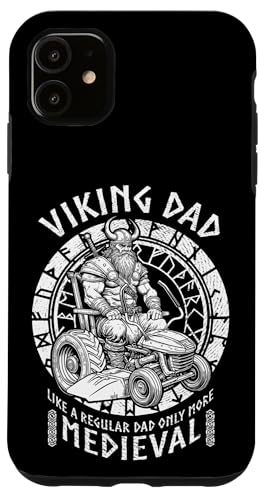 Hülle für iPhone 11 Lustige Wikinger Papa Mittelalter Rasenmäher Rasenmäher Vater Figur von Grandio Design Norse Viking Warrior Gifts