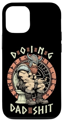 Hülle für iPhone 12/12 Pro Doing Dad Shit Funny Viking Vater Toilette Handy von Grandio Design Norse Viking Warrior Gifts