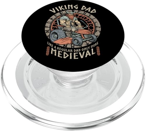 Lustige Wikinger Papa Mittelalter Rasenmäher Rasenmäher Vater Figur PopSockets PopGrip für MagSafe von Grandio Design Norse Viking Warrior Gifts