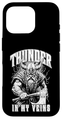 Wikinger-Krieger Donner in meinen Adern nordische Mythologie Valhalla Hülle für iPhone 16 Pro von Grandio Design Norse Viking Warrior Gifts