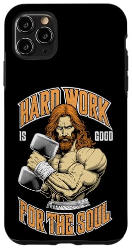 Hülle für iPhone 11 Pro Max Jesus Gym Christian Bodybuilder Harte Arbeit ist gut für die Seele von Grandio Design Sports Training And Fitness