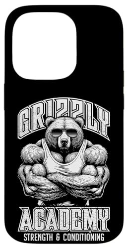 Hülle für iPhone 14 Pro Bear Gym Funny Grizzly Academy Kraft- und Konditionstraining von Grandio Design Sports Training And Fitness