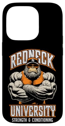 Hülle für iPhone 14 Pro Bigfoot Gym Funny Redneck University Kraft- und Konditionstraining von Grandio Design Sports Training And Fitness