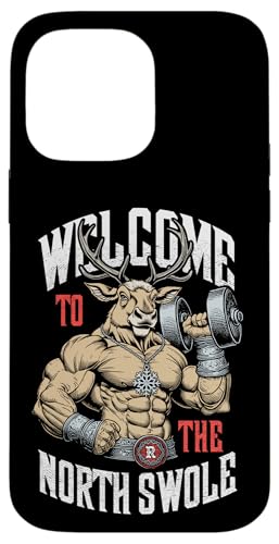 Hülle für iPhone 14 Pro Max Welcome To The North Swole Christmas Rentier Gym Workout von Grandio Design Sports Training And Fitness