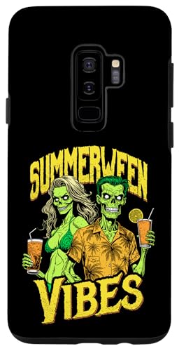 Hülle für Galaxy S9+ Summerween Vibes Lustiges Zombie-Paar, Strand, Cocktail, Sommer von Grandio Design Summerween Summer Vacation Beach