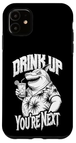 Hülle für iPhone 11 Lustiger Shark Drink Up Summerween Beach Cocktail Summer Sharks von Grandio Design Summerween Summer Vacation Beach