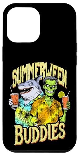 Hülle für iPhone 14 Pro Max Zombie Shark Summerween Lustiger Cocktail für Strandfreunde, Sommer von Grandio Design Summerween Summer Vacation Beach