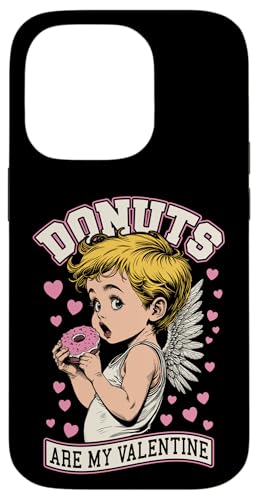 Hülle für iPhone 14 Pro Donuts Are My Valentine Lustiger Amor gegen den Valentinstag von Grandio Design Valentine's Day Gifts