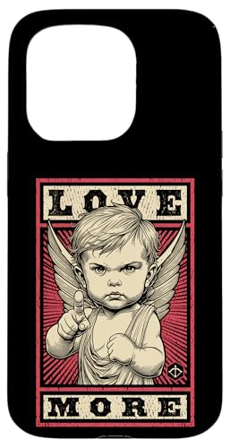 Hülle für iPhone 15 Pro Lustiger Valentinstag Amor Propaganda Love More Cherub von Grandio Design Valentine's Day Gifts