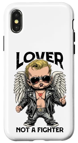 Hülle für iPhone X/XS Lustiger Valentinstag Cool Cupid Lover Not Fighter Retro von Grandio Design Valentine's Day Gifts