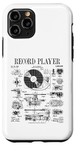 Hülle für iPhone 11 Pro Schallplattenspieler Vintage Patent DJ Plattenspieler Phonograph von Grandio Design Vintage Patent Drawing Gifts