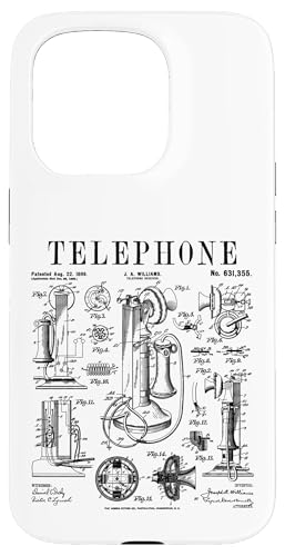 Hülle für iPhone 15 Pro Telefon Vintage Patent Antik Retro Telefonist Telefon von Grandio Design Vintage Patent Drawing Gifts