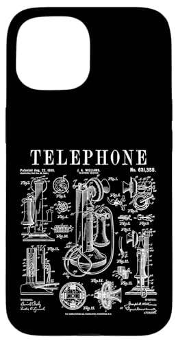 Hülle für iPhone 15 Telefon Vintage Patent Antik Retro Telefonist Telefon von Grandio Design Vintage Patent Drawing Gifts