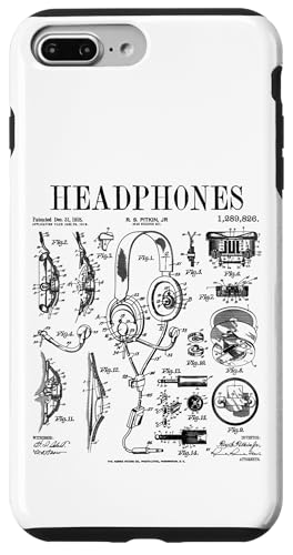 Hülle für iPhone 7 Plus/8 Plus Audio Kopfhörer Vintage Patent DJ Gamer Podcaster Musik von Grandio Design Vintage Patent Drawing Gifts