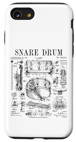 Hülle für iPhone SE (2020) / 7 / 8 Snare Drum Drummer Percussion Vintage Patent Drums Musiker von Grandio Design Vintage Patent Drawing Gifts