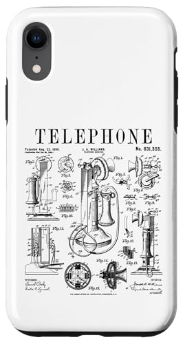 Hülle für iPhone XR Telefon Vintage Patent Antik Retro Telefonist Telefon von Grandio Design Vintage Patent Drawing Gifts