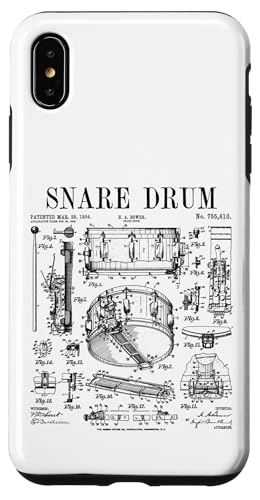 Hülle für iPhone XS Max Snare Drum Drummer Percussion Vintage Patent Drums Musiker von Grandio Design Vintage Patent Drawing Gifts