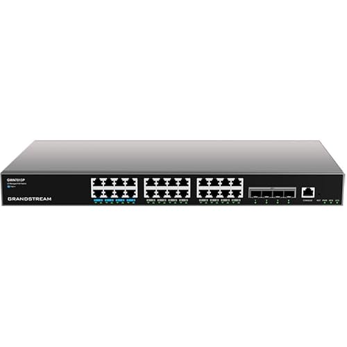 GRANDSTREAM GWN7813P Managed Layer Switch (Layer) 3 Rackable Ports: 24x GbE RJ45 PoE 802.3 AF/at, 60W pro Port, 4X SFP+, redundante PSU optional Marke von Grandstream