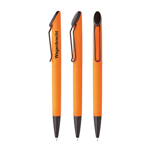 200 orangene Kugelschreiber ARESTA Werbekugelschreiber mit Druck Werbung Logo 1-farbig von Grant