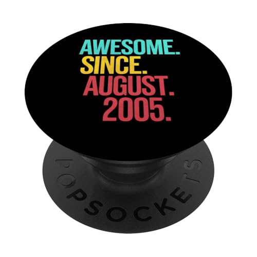 August 2005 Geburtstagsgeschenk Awesome Since August 2005 PopSockets Klebender PopGrip von Graphic 365