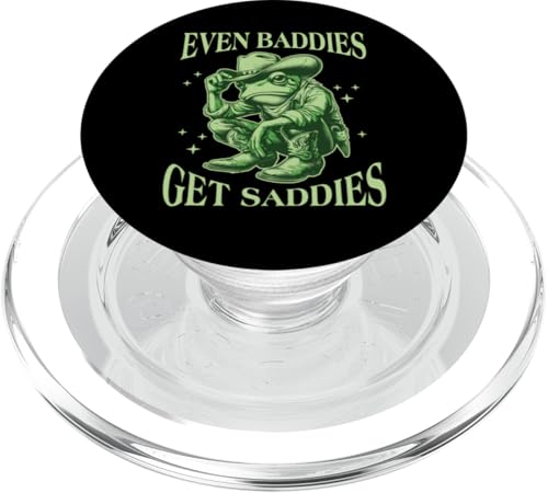 Frosch Lover Apparel Even Baddies Get Saddies Lustiger Frosch PopSockets PopGrip für MagSafe von Graphic 365