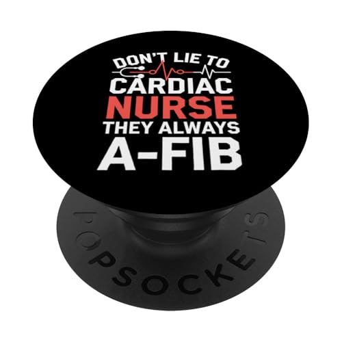 Herzkrankenschwester They Always AFib Lustiges EKG Heartbeat Nursing PopSockets Klebender PopGrip von Graphic 365