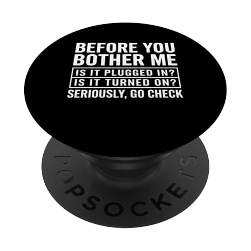 Lustiges Gerät, bevor du mich störst, ist es angeschlossen? PopSockets Klebender PopGrip von Graphic 365