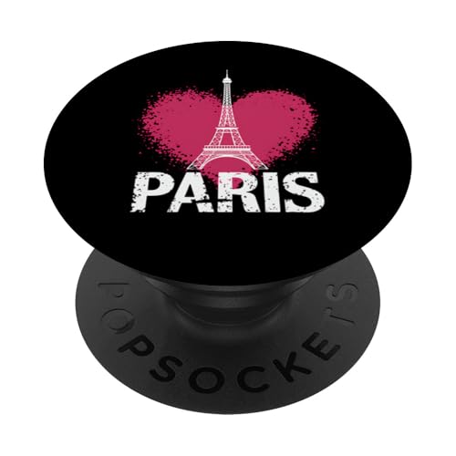 Paris Frankreich Eiffelturm Herz Valentinstag Französisch PopSockets Klebender PopGrip von Graphic 365