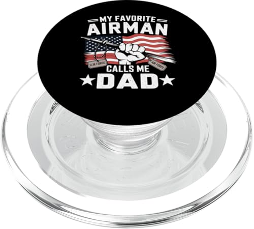 Vatertagsgeschenk mit militärischer Flagge von Air Force Dad, US-Flagge PopSockets PopGrip für MagSafe von Graphic 365