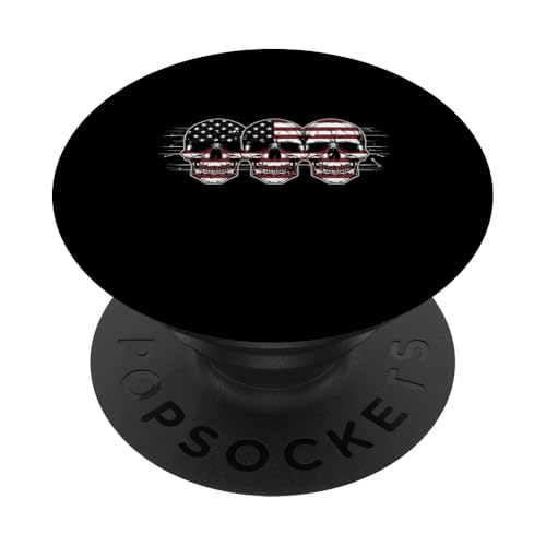 Amerikanische Flagge Schädel Grafikdesign für Memorial Day, PopSockets Klebender PopGrip von Graphic Tees Men Women Boys Girls