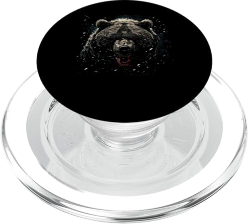 Bear Hunter Grizzly Bear Wild Animal Angry Growl Grafik PopSockets PopGrip für MagSafe von Graphic Tees Men Women Boys Girls