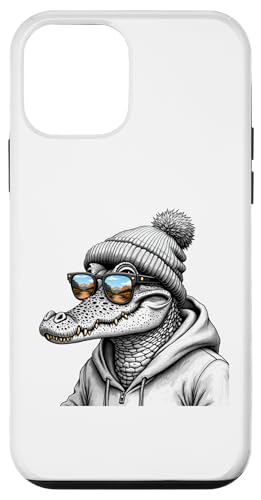 Hülle für iPhone 12 mini Alligator Krokodil Sonnenbrille Retro Vintage Chill Cool von Graphic Tees Men Women Boys Girls