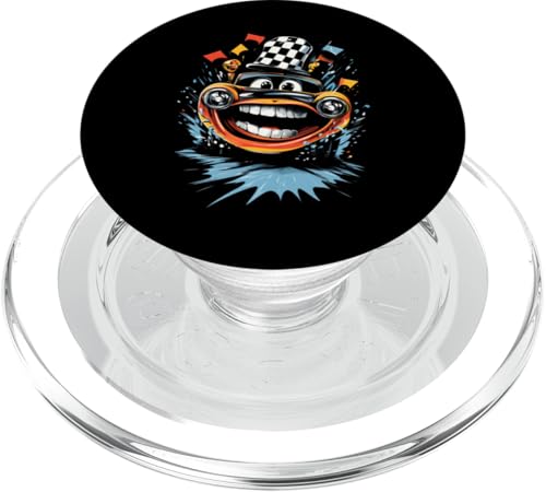 Renngrafik mit karierter Renngrafik von Race Car Winner Trophy PopSockets PopGrip für MagSafe von Graphic Tees Men Women Boys Girls