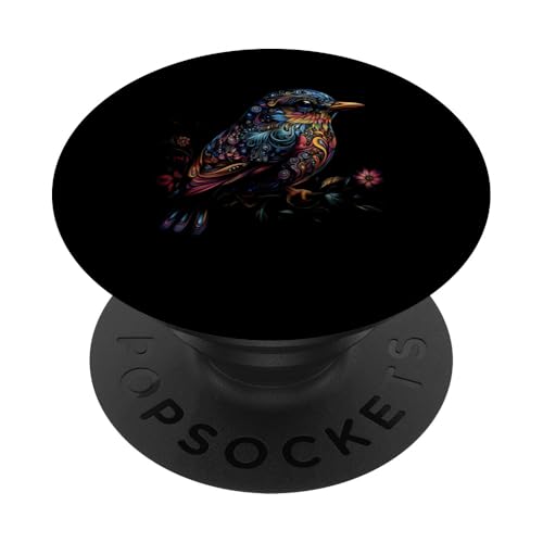 Vogelbeobachtung, Ornithologie, buntes Vogel-Design PopSockets Klebender PopGrip von Graphic Tees Men Women Boys Girls